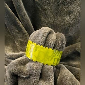 Preowned vintage rare Dior Slap Bracelet - Neon Yellow